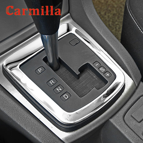 Carmilla acier inoxydable à la voiture intérieur tête de vitesse pommeau de changement de vitesse panneau décoration couverture garniture pour Ford Focus 2 MK2 2005 - 2011 pièces ► Photo 1/5