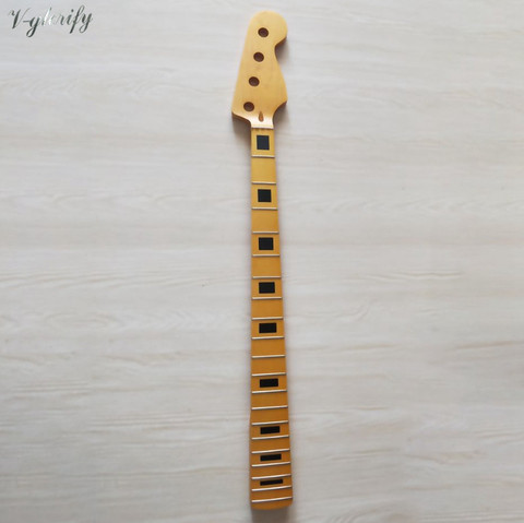 4 cordes jaune JB guitare basse électrique cou Canada bois d'érable finition mate 20 frettes jumbo guitare cou arrière avec ligne médiane ► Photo 1/6