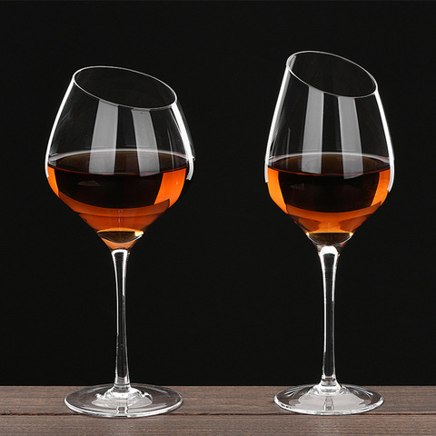 Verre à vin rouge, 4 styles de rêve Oblique créatif, avec verre à vin rouge, avec gobelet de bourgogne, pour Bar, cadeau familial, 4 styles, 400-500ml ► Photo 1/6