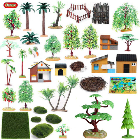 Oenux – accessoires de décoration pour la maison, ferme d'arbre, modèle de maison, aménagement paysager de jardin, paysage Miniature, animaux de ferme, jouets figurines d'action ► Photo 1/6