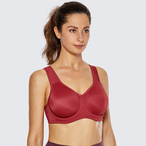 Femmes Max Contrôle Double-couche Solide De Grande Taille Non Rembourré à armatures Soutien-Gorge Actif ► Photo 1/6