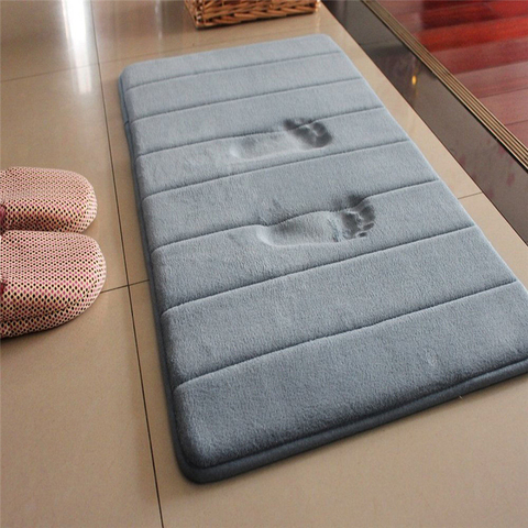 1PC 40x60cm accueil tapis de bain antidérapant salle de bain tapis doux corail polaire mémoire mousse tapis tapis cuisine toilette sol décor ► Photo 1/6