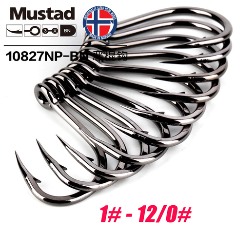 Mustad-hameçon de pêche en mer originaire de norvège, hameçon de poisson circulaire grande taille Super puissant, #1-12/0 #,10827NP-BN ► Photo 1/5