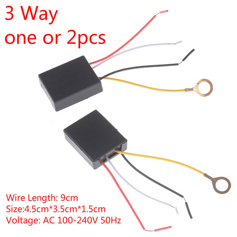 Capteur tactile, interrupteur de intensité réglable, 3 voies, 1 ou 2 pièces, pour lampes de bureau, AC 100-240V ► Photo 1/6