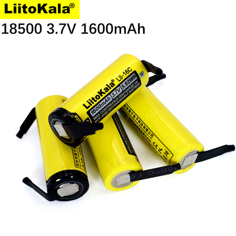 Nouveau LiitoKala Lii-16C 18500 1600mAh 3.7 V batterie rechargeable Recarregavel lithium ion batterie pour lampe de poche LED + bricolage Nickel ► Photo 1/5