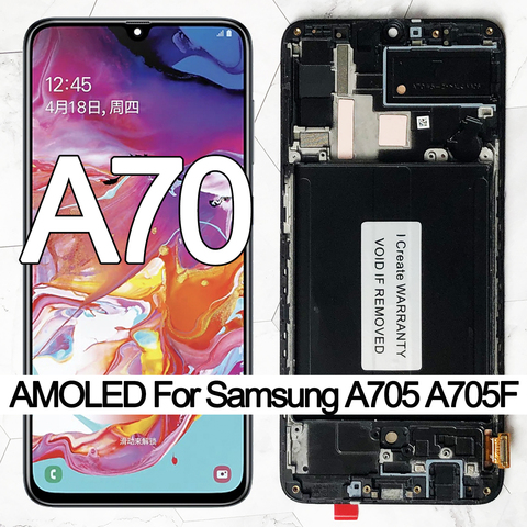 ORIGINAL 6.7 ''SUPER AMOLED LCD affichage pour Samsung Galaxy A70 LCD A705 A705F SM-A705MN écran tactile numériseur assemblée ► Photo 1/6