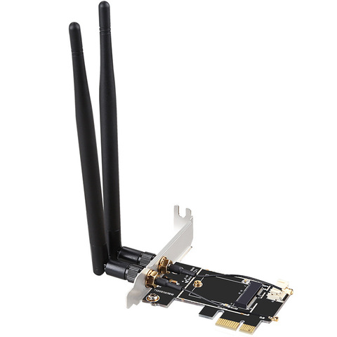 Convertisseur adaptateur sans fil M.2 vers PCI Express avec antenne 2x NGFF M.2 WiFi carte Bluetooth pour Intel AX210 AX200 9260 8265 8260 ► Photo 1/5