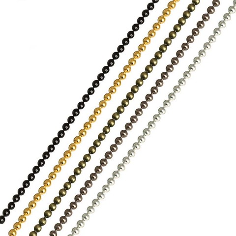 Chaînes de perles en métal, couleur Bronze Antique 1.2 1.5 de 2mm, couleur or/argent, pour la fabrication de colliers, Bracelet à bricoler soi-même, 10 mètres/lot ► Photo 1/6