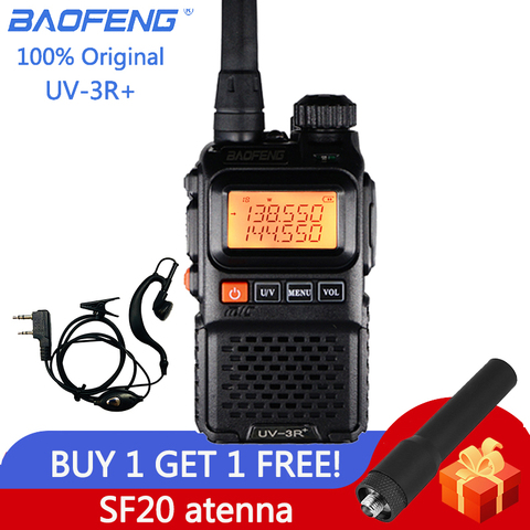 Baofeng UV 3R Plus talkie-walkie double bande UV3R + Radio bidirectionnelle sans fil CB jambon Radio FM HF émetteur-récepteur UHF VHF UV-3R interphone ► Photo 1/6