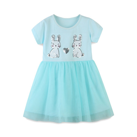 Robes de soirée pour filles, motif animaux à sauter, tenue Tutu en maille, tenue de princesse pour enfants ► Photo 1/6