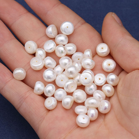 Lot de 10 pièces de perles naturelles d'eau douce en forme de pain, pour la fabrication de bijoux, de boucles d'oreilles, de bracelets, de colliers, à faire soi-même, de 7 à 8mm ► Photo 1/6