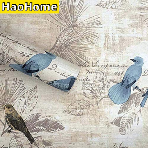 HaoHome – papier peint auto-adhésif amovible, motif oiseau, peler et coller, pour décoration de meubles, comptoirs et armoires ► Photo 1/6