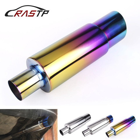 Rastp-neo Chrome Hi Power universel 304 en acier inoxydable tuyau d'échappement course silencieux pointe voiture tuyau d'échappement CR1002 ► Photo 1/6