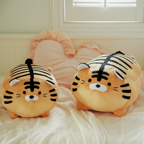 Peluche Super douce 45cm, jouet rond en peluche, motif tigre, oreiller jeté à rayures de zèbre, cochon, coussin de lit ► Photo 1/6