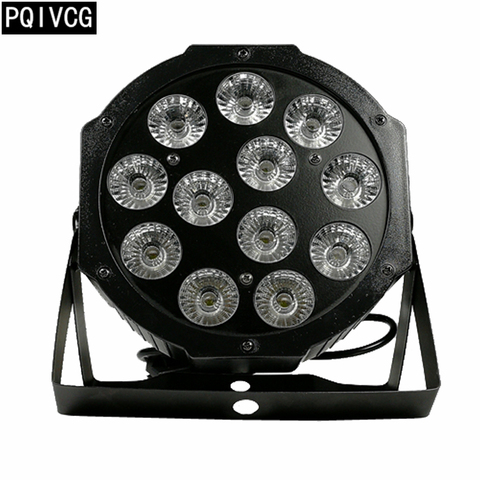 12x12w Led Par lumière RGBW 4in1 à distance plat Par lumière DMX512 Disco lumière polychrome ► Photo 1/5