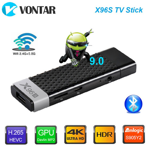 X96S TV Stick Amlogic S905Y2 Smart Android 9.0 TV Box DDR3 4GB 32GB X96 Mini PC 5G WiFi BT 4.2 TV Dongle 4K lecteur multimédia ► Photo 1/5