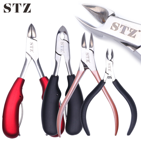 STZ professionnel acier inoxydable ongles cuticules pince ciseaux manucure incarné tondeuse tondeuse ongle coupe outils de dissolvant Q1-8 ► Photo 1/6