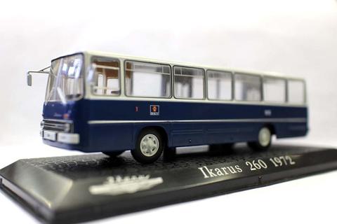 Nouvelles éditions Collections Atlas 1/76 Ikarus 260 1972 Bus moulé sous pression modèle bleu mat ► Photo 1/6
