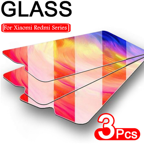 3 pièces couvercle complet verre trempé sur pour Xiaomi Redmi Note 7 6 8 Pro protecteur d'écran de protection pour Redmi 7 8 K20 Pro Film de verre ► Photo 1/6