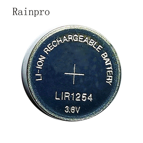 Rainpro – lot de 2 batteries Bluetooth LIR1254, 1254, 3.6V, bouton rechargeable au lieu de 3.7V, 40mAh ► Photo 1/3