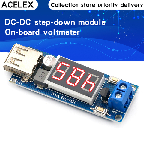 DC 4.5-40V à 5V 2A USB chargeur LED convertisseur abaisseur avec Module voltmètre faible consommation d'énergie Protection automatique ► Photo 1/6