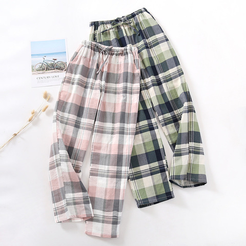Pantalon de sommeil pour Couple homme et femme, pyjama Long en coton, vêtement ample, vêtement de maison, printemps et automne ► Photo 1/6