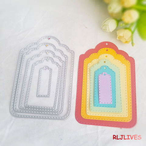 RLJLIVES – matrices de découpe en métal, étiquettes de cadre, pochoirs pour bricolage, Scrapbooking/album photo, gaufrage décoratif, bricolage de cartes en papier ► Photo 1/1