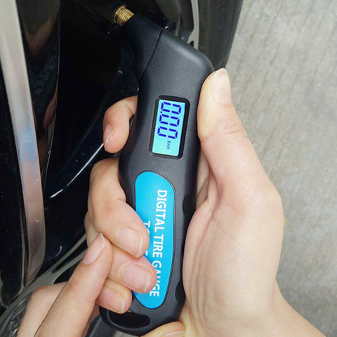 Manomètre de pression d'air numérique pour pneus de voiture, manomètre baromètre, testeur avec batterie, pour voiture, camion, moto, vélo ► Photo 1/6