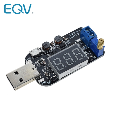 EQV avec courant USB Micro USB 5V à 3.3V 9V 12V 18V 24V réglable Buck-Boost alimentation régulateur de tension module d'affichage à LED ► Photo 1/6