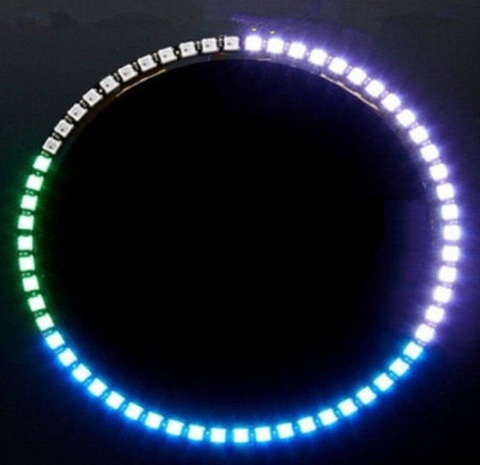 Horloge murale annulaire 60 X Ultra lumineuse WS2812 5050 RGB LED, panneau de lampe pour Arduino ► Photo 1/3
