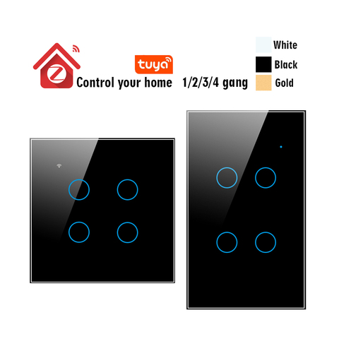 ZigBee Smart Home interrupteur tactile mural, interrupteur d'éclairage Intelligent sans fil, 2 voies, contrôle de l'application, fonctionne avec Google Home Aleax, états-unis ue royaume-uni ► Photo 1/6