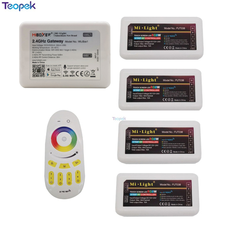 MiBoxer – contrôleur de bande LED RGBW 12v 10a FUT038 + FUT096 2.4G, télécommande tactile RF sans fil 4 zones + Wifi WL-Box1 pour bande Led RGBWW RGBW ► Photo 1/6
