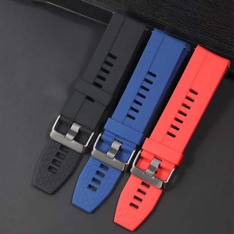 Bracelet de montre en Silicone souple, 22mm, pour Huawei GT 2 46mm, Sport, Samsung Galaxy Watch 46mm, Gear S3 ► Photo 1/5