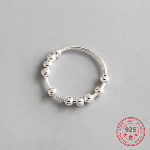 Bagues ouvertes perlées en argent Sterling 100% pour femmes, bijoux simples à la mode, nouvelle tendance, 925, 2022 ► Photo 1/5