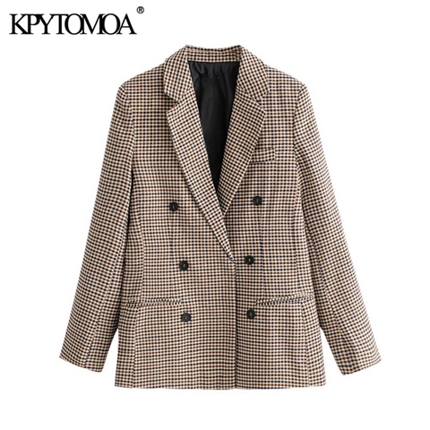 KPYTOMOA-blazer croisé pour femme, manteau Vintage, manches longues, poches, Chic, tendance 2022 tenue de bureau ► Photo 1/6