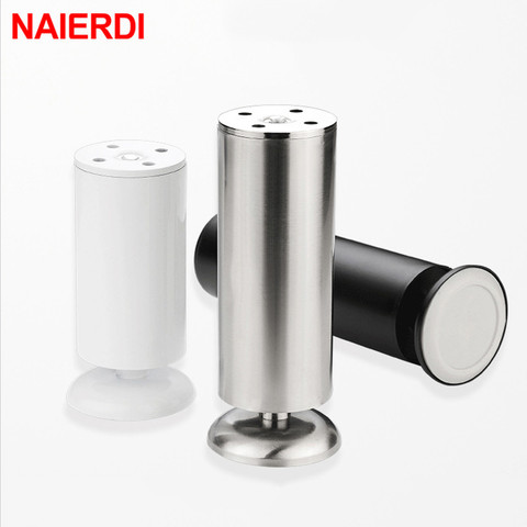 NAIERDI argent acier inoxydable 6CM-30CM pied de meuble réglable armoire jambes Table canapé meubles jambe Table pieds armoire jambes ► Photo 1/6