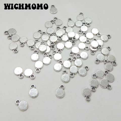 2022 nouvelle mode 7*5mm 100 pièces/sac rétro en alliage de Zinc rondes pendentif à breloques pour boucle d'oreille Bracelet bijoux accessoires ► Photo 1/6