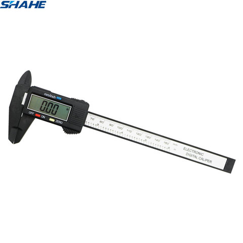 Shahe nouveau Vernier numérique étriers 150 mm 6 pouces LCD électronique jauge de Fiber de carbone Composite Vernier étriers micromètre ► Photo 1/6