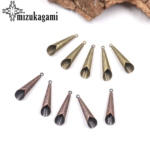 Glands en alliage de Zinc en métal Bronze, fleurs Vintage, breloques avec capuchon fin, pendentifs pour glands, bricolage, accessoires de bijouterie, 6 pièces/lot ► Photo 1/6