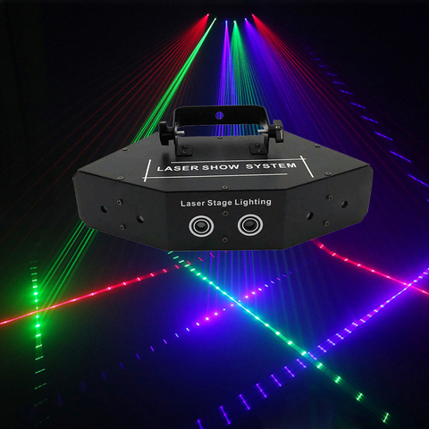 Lumière Laser de balayage DMX RGB LED, éclairage de scène coloré à 6 lentilles, projecteur Laser Disco, faisceau de lumières DJ ► Photo 1/6