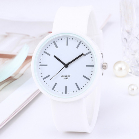 Fashion Simple Watches Women White Wristwatches Fashion Korean Silicone Quartz Watches Gift Cheap Price Dropshipping Reloj Mujer ► Photo 1/6