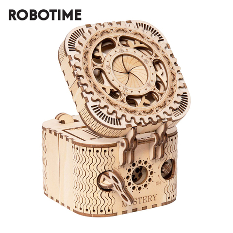 Robotime ROKR 3D en bois Puzzle boîte de rangement mot de passe boîte au trésor modèle Kit de construction jouets pour enfants LK502 livraison directe ► Photo 1/6