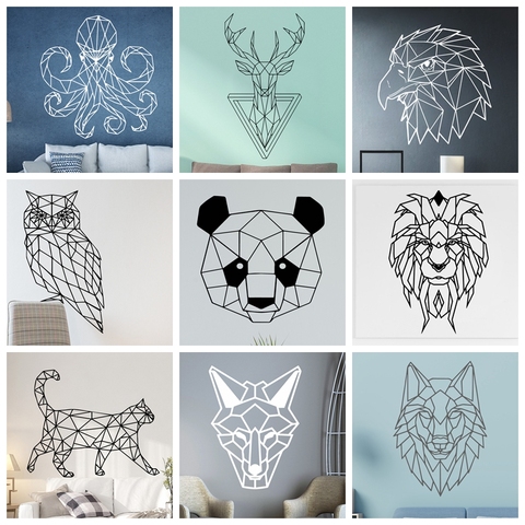 Autocollant Mural en vinyle, motif géométrique de l'animal, Stickers modernes, pour chambre d'enfant, salon, compagnie ► Photo 1/6