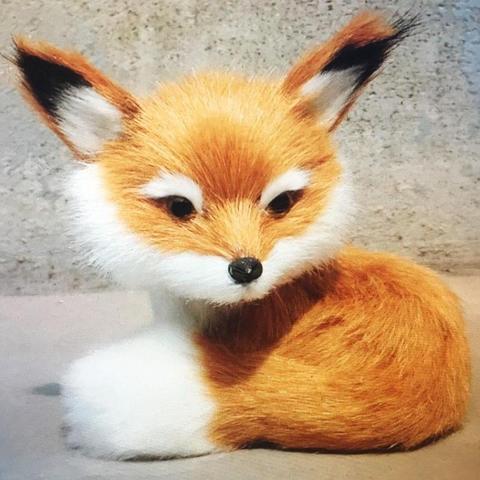 Jouet en peluche de Simulation de petit renard, 1 pièce, poupée en peluche pour décoration de la maison, jouets artisanaux, cadeaux d'anniversaire pour enfants ► Photo 1/6