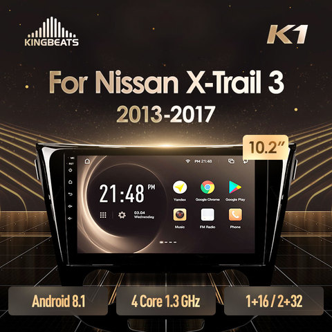 KingBeats tête unité 4G en tableau de bord autoradio multimédia lecteur vidéo Navigation GPS pour Nissan x-trail xtrail X Trail 3 T32 2013 - 2017 Qashqai 2 J11 aucun dvd 2 din Double Din Android autoradio 2din DDR4 2 + 32G 4 + 64G ► Photo 1/6