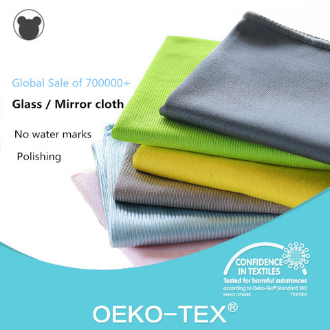 Chiffons de nettoyage en microfibre pour miroir, serviettes de cuisine, lingettes pour verre de vin, polissage des vitres de voiture, 6/5/3 pièces ► Photo 1/6