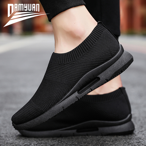 DAMYUAN – Chaussures de course légères et respirantes pour homme, baskets de running confortables sans lacets, mocassins de sport, jusqu'au 46, plusieurs couleurs au choix, semelle flexible et résistante, 2022 ► Photo 1/6