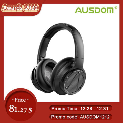 AUSDOM – casque d'écoute sans fil, bluetooth 5.0, ANC, Microphone CVC, pilote dynamique, HiFi, DJ, musique de fête ► Photo 1/6