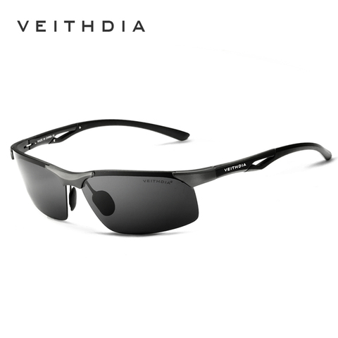 VEITHDIA-lunettes de soleil polarisées pour hommes, UV400, en aluminium et magnésium sans bords, accessoires de lunettes de soleil pour hommes, 6591 ► Photo 1/6