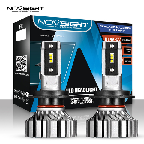 NOVSIGHT H7 LED D'ampoules De Phare de Voiture Mini Voiture H4 LED 9005 9006 9012 H1 H3 H11 H8 H9 50W 8000LM 6500K Auto Phares Antibrouillard ► Photo 1/6